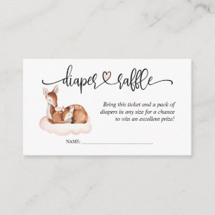 Carte D'accompagnement Baby shower Cloud Cloud Deer Diaper Raffle