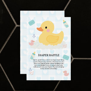 Carte D'accompagnement Baby shower Coeurs bleus en caoutchouc