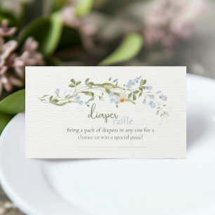 Carte D'accompagnement Baby Shower Couches Bébé Fleurs Sauvages Aquarelle