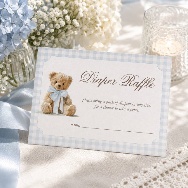 Carte D'accompagnement Baby Shower Couches Bébé Ours Bleu (Créateur téléchargé)