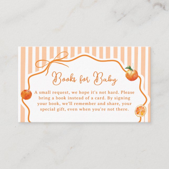 Carte D'accompagnement Baby Shower Couverture Orange Bébé Mignon Tirage a (Devant)