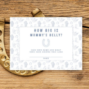 Carte D'accompagnement Baby shower Cowboy Quelle taille a le ventre de ma
