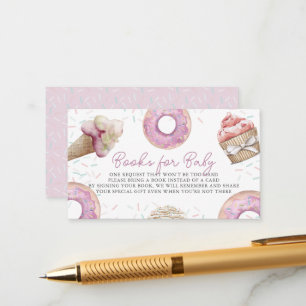 Carte D'accompagnement Baby shower Cupcake Rose & Donut Demande de réserv