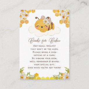 Carte D'accompagnement Baby shower d'abeilles Demande Honeycombs Floral