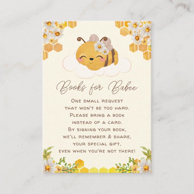 Carte D'accompagnement Baby shower d'abeilles Demande Honeycombs Floral E (Devant)