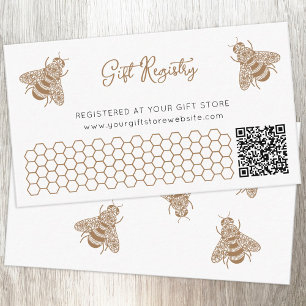 Carte D'accompagnement Baby shower d'abeilles miel Code QR Registre des c
