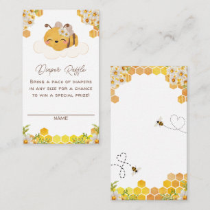 Carte D'accompagnement Baby shower d'abeilles Raffle Honeycombs Floral