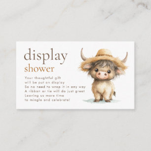 Carte D'accompagnement Baby shower d'affichage de la vache de Highland