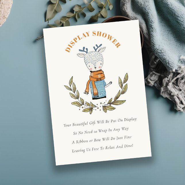 Carte D'accompagnement Baby shower d'affichage des rennes de Sweater Wint (Créateur téléchargé)