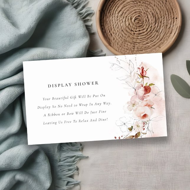 Carte D'accompagnement Baby shower d'affichage floral Dusky Fall Marsala (Créateur téléchargé)