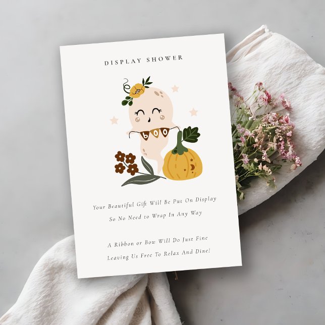 Carte D'accompagnement Baby shower d'affichage Halloween mignonne Blush G (Créateur téléchargé)