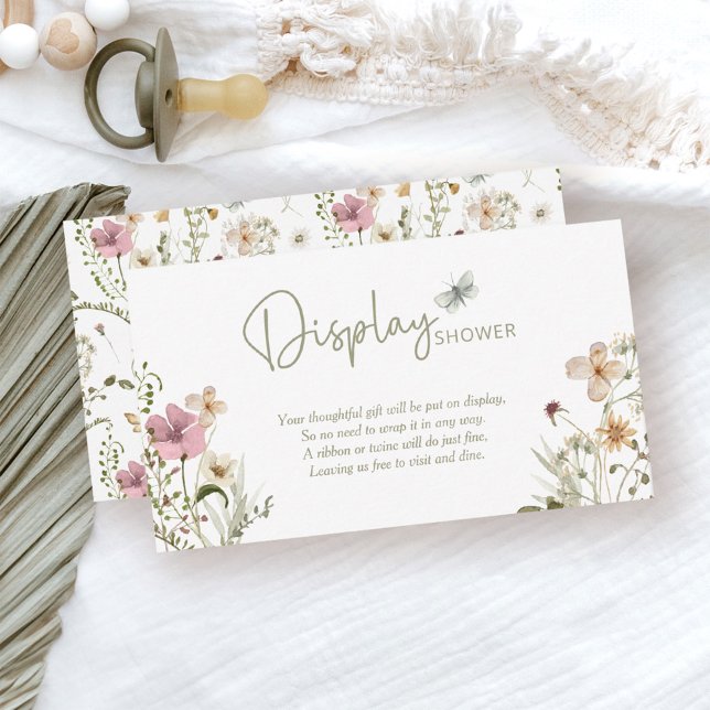 Carte D'accompagnement Baby shower d'affichage petit Fleur sauvage (Créateur téléchargé)