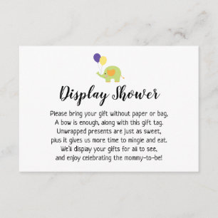 Carte D'accompagnement Baby shower d'affichage simple Insertion avec élép