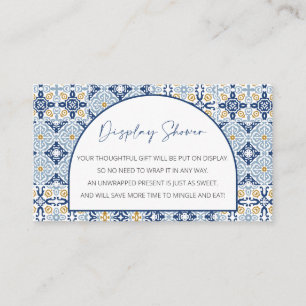 Carte D'accompagnement Baby shower d'affichage, thème italien non emballé