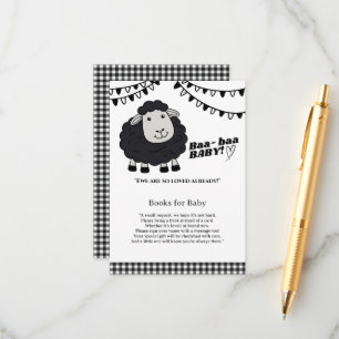 Carte D'accompagnement Baby shower d'agneau noir Kawaii