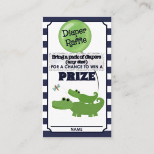 Carte D'accompagnement Baby shower d'alligator BILLETS DIAPER RAFFLE Bleu