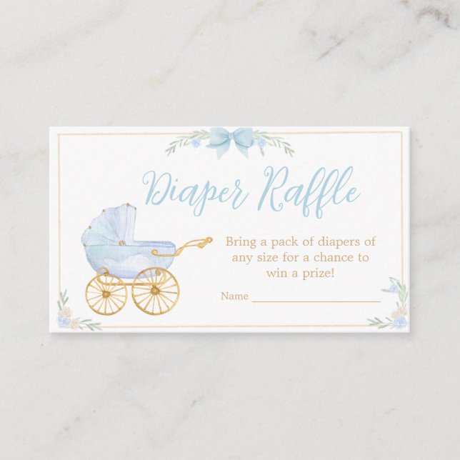 Carte D'accompagnement Baby shower d'aquarelle bleu Raffin de couche de  (Devant)