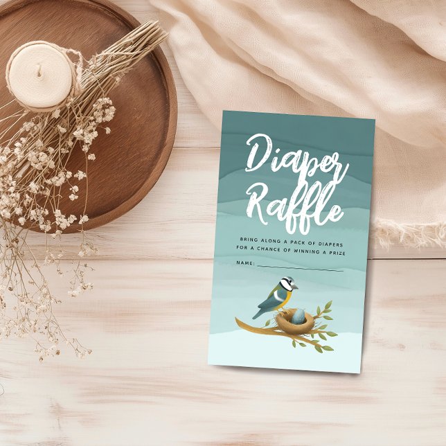 Carte D'accompagnement Baby shower d'aquarelle bleu Raffle de couches de  (Créateur téléchargé)