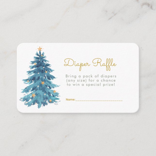 Carte D'accompagnement Baby shower d'aquarelle de Noël Raffin de couches (Devant)