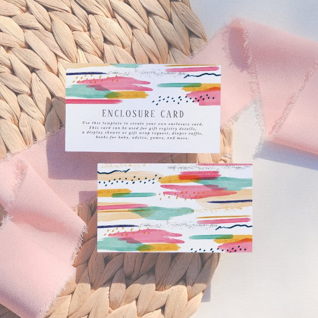 Carte D'accompagnement Baby shower d'aquarelle rose et bleu Abstrait mode (Créateur téléchargé)