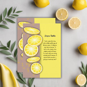 Carte D'accompagnement Baby shower d'arrosage moderne en tranches de citr