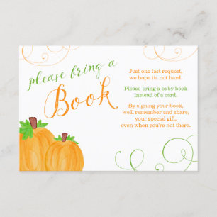 Carte D'accompagnement Baby shower d'automne Citrouille d'aquarelle Appor