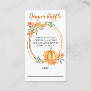 Carte D'accompagnement Baby shower d'automne Orange Citrouille Raffin de 
