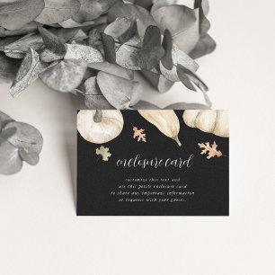 Carte D'accompagnement Baby shower d'automne rustique des Citrouilles bla