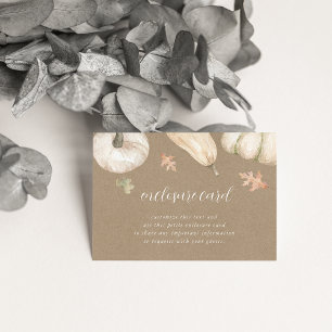 Carte D'accompagnement Baby shower d'automne rustique des Citrouilles bla