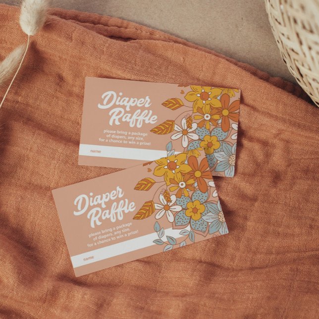 Carte D'accompagnement Baby shower de  à rabat super Retro Fleur (Créateur téléchargé)