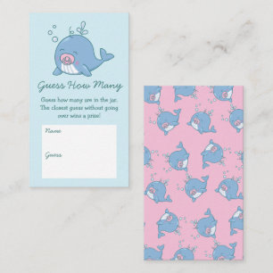 Carte D'accompagnement Baby shower De Baleine Mignonne Devinez Combien De