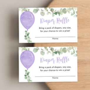 Carte D'accompagnement Baby shower de ballons de lavande violette tombole
