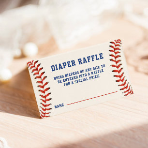 Carte D'accompagnement Baby shower de baseball Softball Diaper Raffle
