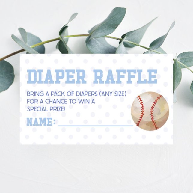 Carte D'accompagnement Baby shower de baseball Sports Déchets Raffle (Créateur téléchargé)