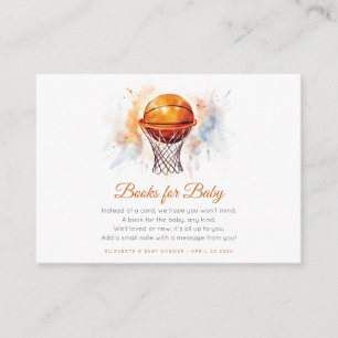 Carte D'accompagnement Baby shower de basket-ball aquarelle
