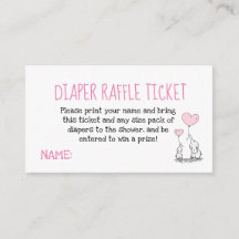 Baby shower de billet Elephant Pink Diaper