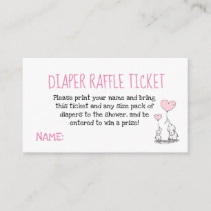 Carte D'accompagnement Baby shower de billet Elephant Pink Diaper