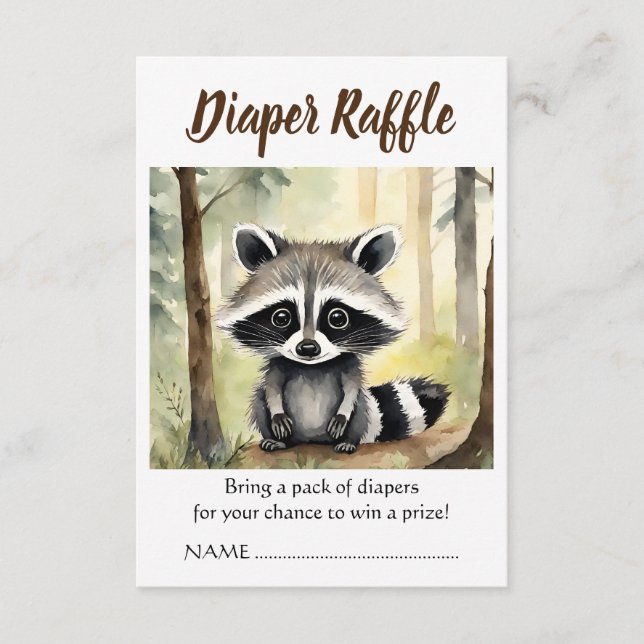 Carte D'accompagnement Baby shower de bimbo Raccoon (Devant)