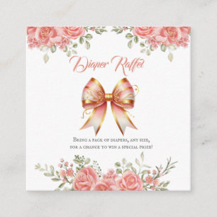 Carte D'accompagnement Baby shower de boue doré et rose Floral Raffel