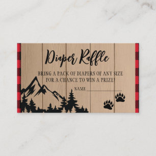 Carte D'accompagnement Baby shower de bûcheron rouge Plaid Raffin
