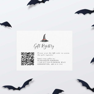 Carte D'accompagnement Baby shower de cadeau de sorcière Halloween Code Q