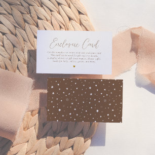 Carte D'accompagnement Baby shower de calligraphie de coeur doré minimali