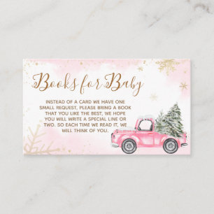 Carte D'accompagnement Baby shower de camion rose d'hiver Livres pour béb