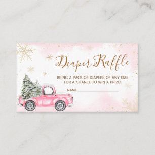 Carte D'accompagnement Baby shower de camion rose Hiver Raffin de couche