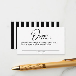 Carte D'accompagnement Baby shower de carafe à rayures noir et blanc