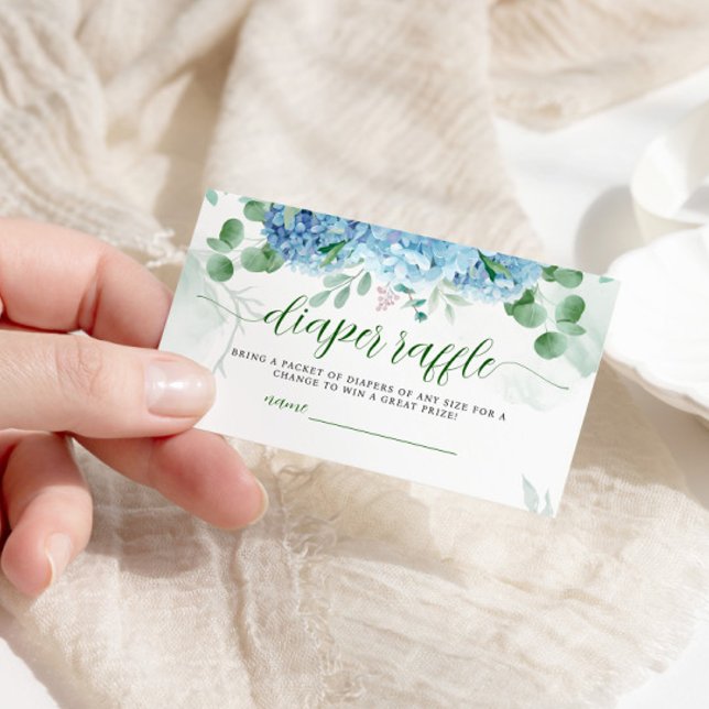 Carte D'accompagnement Baby shower de carafe bleu hydrangée bleu vert (Créateur téléchargé)