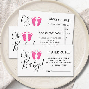 Carte D'accompagnement Baby shower de carafe de couches rose pieds