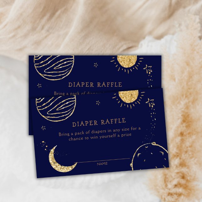 Carte D'accompagnement Baby shower de carafe de la couche spatiale Galaxy (Midnight Galaxy Space Diaper Raffle Baby Shower Enclosure Card)