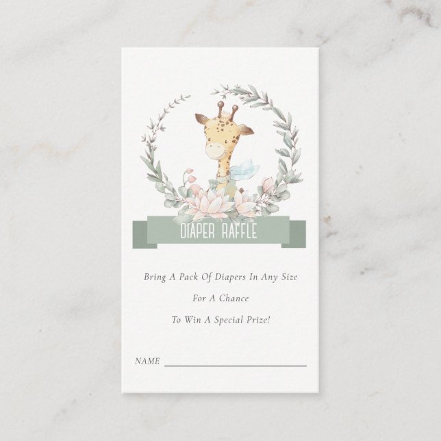 Carte D'accompagnement Baby shower de carafe de la Giraffe en fer fleuri (Devant)