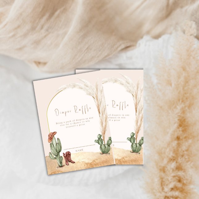 Carte D'accompagnement Baby shower de carafe de lessive du désert de Cact (Boho Cactus Arch Desert Cowboy Books Baby Shower Enclosure Card)